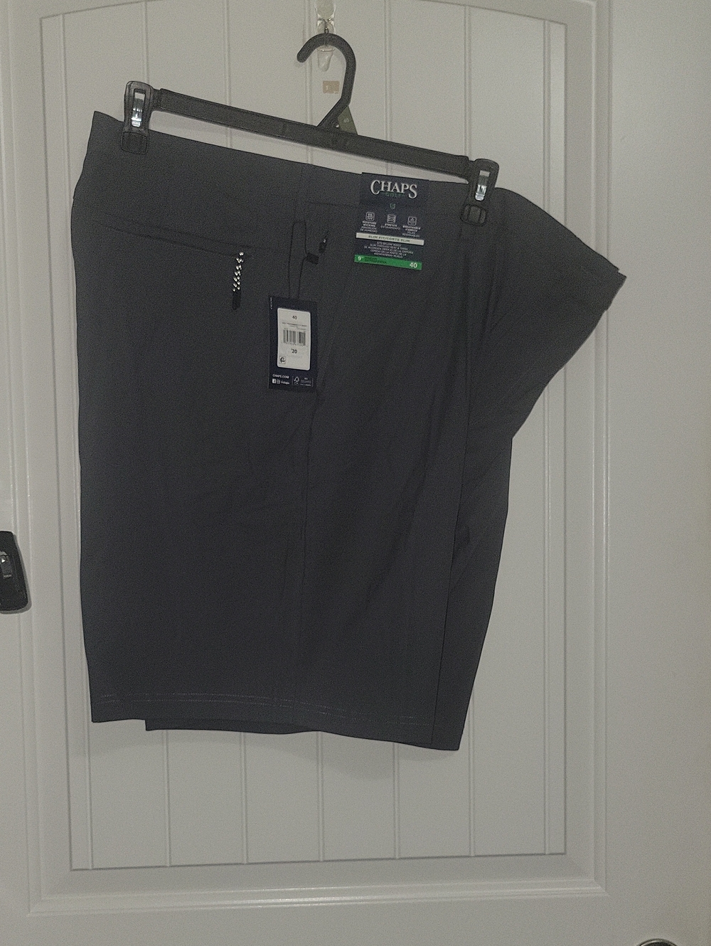 Chaps Men’s Charcoal Flat-Front Performance Shorts